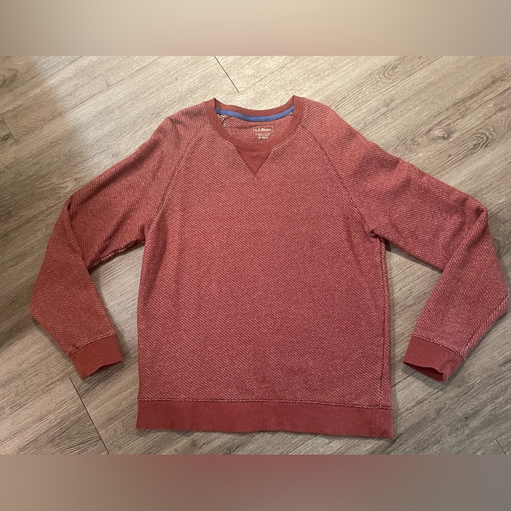 L.L.Bean Rust Red Medium Slightly Fitted Crew-Neck Pullover
